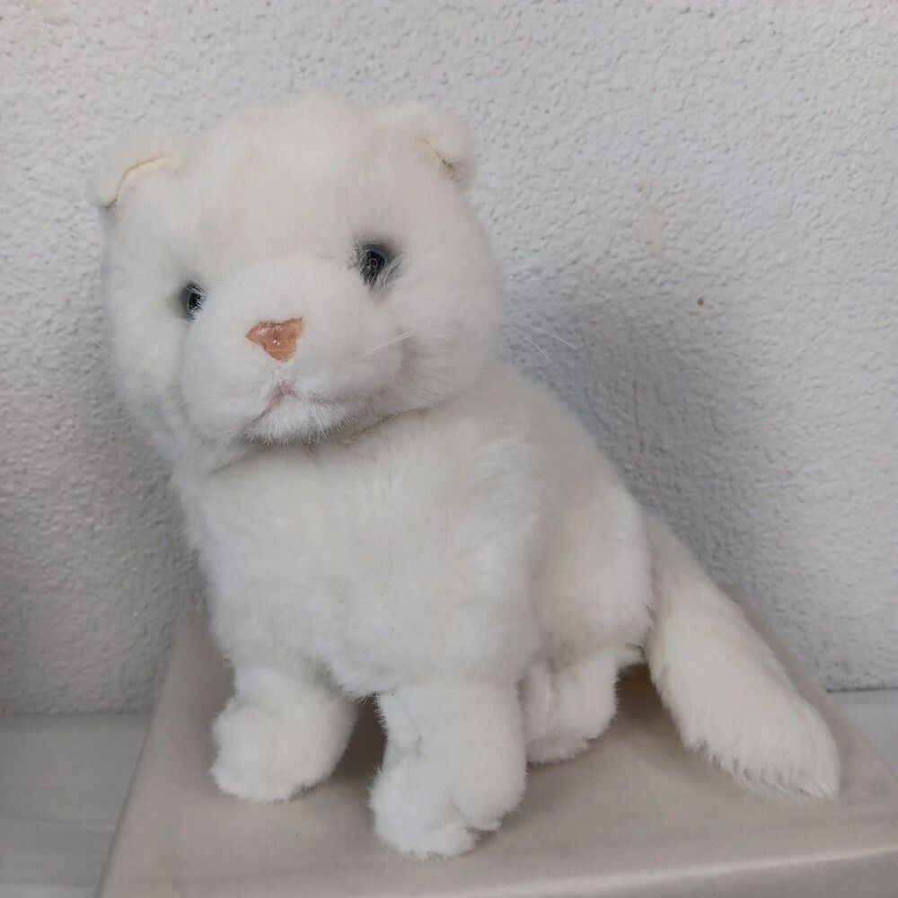 Vintage Mervyn's Playful Pals 10" White Persian Kitty Cat Blue Eyes Plush 1980s